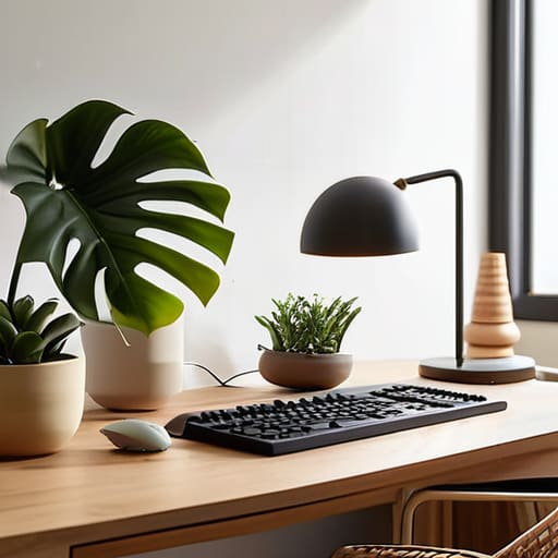 Productive home office setup ideas for work.