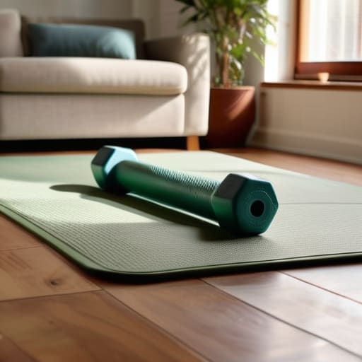 Home workout for beginners in living room.