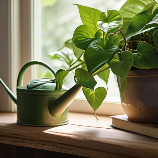 Pothos: The Living Vine on bookshelf.