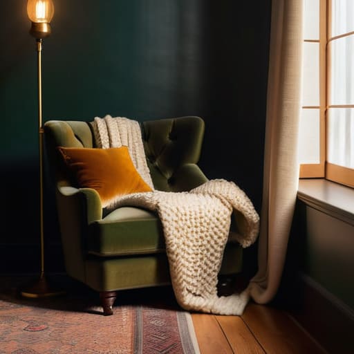 Layered lighting for mood with floor lamps.